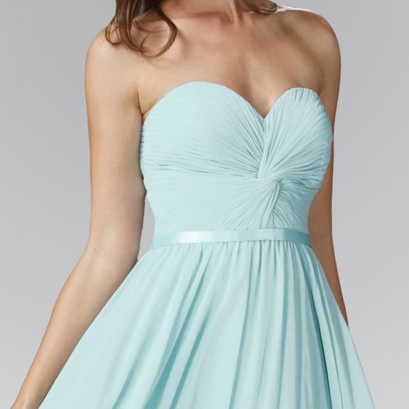 NEW MINT EVENING LONG MAXI - Strapless Sweetheart A-Line Prom Dress Gl2069 - Picture 3 of 7